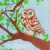 Owl on tree  —  wooden toy