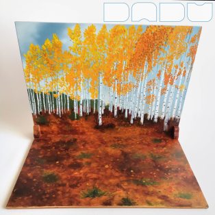 Autumn landscape wooden toy background for role play