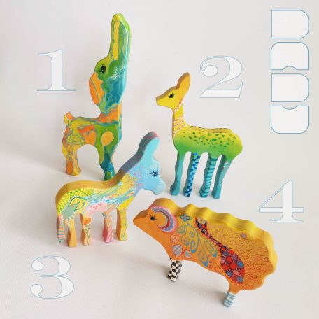 Bebop animals from neighborhood - handpainted wooden toys