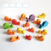 Snails in every color of the rainbow - wooden figures