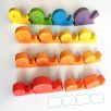 Snails in every color of the rainbow - wooden figures