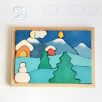 Winter landscape - Advent Calendar wooden tray puzzle