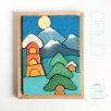 Winter landscape - Advent Calendar wooden tray puzzle