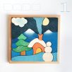 Snowy landscape - Advent Calendar wooden tray puzzle