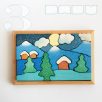 Snowy landscape - Advent Calendar wooden tray puzzle