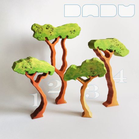 Slender trees with removable foliage - skill-building wooden toys