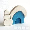   Snowy cottages with snowman - various designs - wooden puzzles for christmas