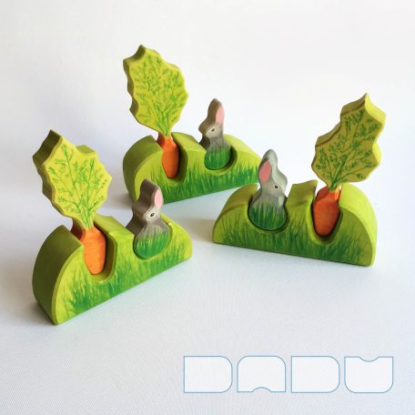 Easter bunny with carrot - wooden garden set