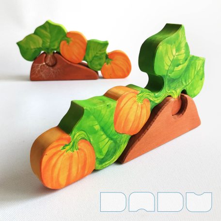 Pumpkin with mound - developmental wooden toy