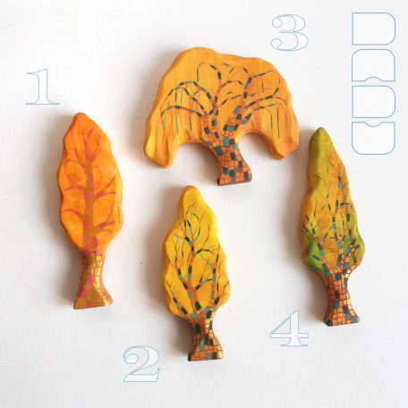 Trees from the fairy tale forest: decorative wooden toys, various designs