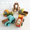 Log and egg transport wooden toy trucks - various designs