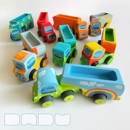 Semi Trucks - toy trucks with semi-trailer, wooden toys