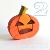 Halloween pumpkins  (Jack-o'-lantern) - wooden puzzle toy or decoration