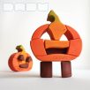 Halloween pumpkins  (Jack-o'-lantern) - wooden puzzle toy or decoration