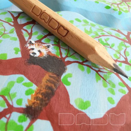 Red panda on tree  -  wooden toy