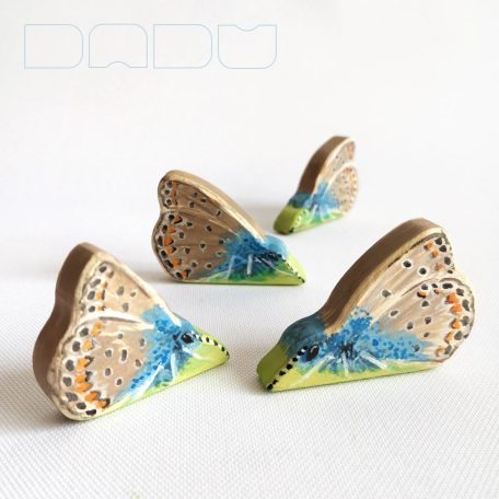 Common blue butterfly - handpainted unique wooden butterfly