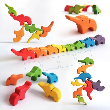Elephant nurseries, developmental wooden toys
